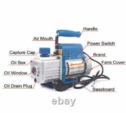 220V 1.5L Rotary Vane Vacuum Pump 180W HVAC Refrigerant Air Condition Pump