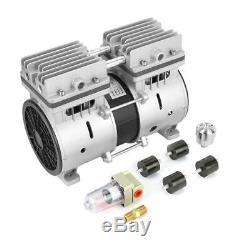 220V Oilless Piston Vacuum Pump -98.6kpa Oil Free Air Compressor 80L/min 370W