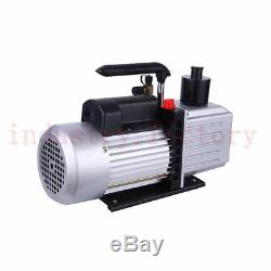 220V Vacuum Pump 3/4HP 8CFM Rotary Vane Single Stage Air Conditioner 7/16-20UNF