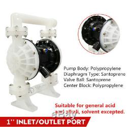 26.4GPM Air-Operated Double Diaphragm Pump 1'' Inlet & Outlet 100psi Santoprene