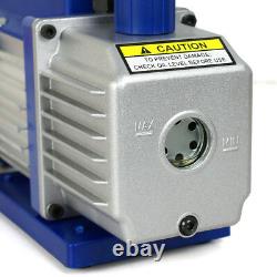 3,5CFM 1/4 Combo HP Air Vacuum Pump HVAC + R134A AC A/C Manifold Gauge Set Kit