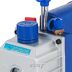 3,5CFM 1/4HP Air Vacuum Pump HVAC + R134A Kit AC A/C Manifold Gauge Set Free Oil