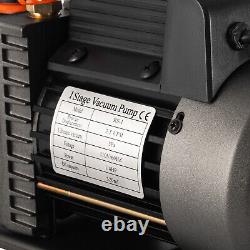 3.5CFM 1/4hp Air Vacuum Pump HVAC Refrigeration R134a Kit AC Manifold Gauge Set