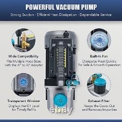 3.5cfm HVAC Vacuum Pump Gauge Set Air Conditioner Tools for R134a R404 R22 R410