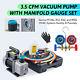 3.5cfm Vacuum Pump Kit For Air Conditioner Repair Auto Ac Refrigerant Recharging
