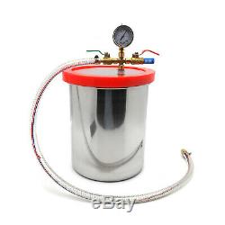 3 Gallon Vacuum Chamber Degassing Silicone & 3CFM Single Stage Pump Air AC Kit
