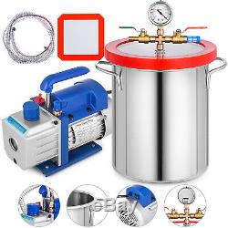 3 Gallon Vacuum Chamber and 3CFM Single Stage Pump Degassing Silicone Air AC Kit