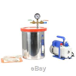 3 Gallon Vacuum Chamber and 3CFM Single Stage Pump Degassing Silicone Air AC Kit