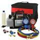 3cfm 1/4hp Air Vacuum Pump Hvac Ac Refrigeration Manifold Gauge R134 Set Sale
