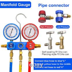 3CFM 1/4HP Rotary Air Vacuum Pump HVAC R134a R12 R22 R410a AC Manifold Gauge Set