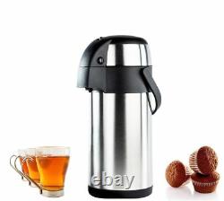 3Litre Vacuum Flask Air pot Pump Action Stainless Steel Hot Drinks Tea Coffee 3L