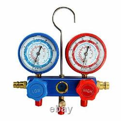 4CFM 1/3HP Air Vacuum Pump A/C Refrigeration Kit Manifold Gauge with Leak Detector