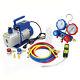 4cfm 1/3hp Air Vacuum Pump Hvac A/c Refrigeration Tool Kit Ac With Leak Detector