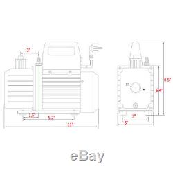 4CFM 1/3HP Air Vacuum Pump HVAC Refrigeration Kit AC Manifold Gauge Set R134 New