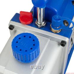 4CFM 1/3HP Air Vacuum Pump R134a HVAC Refrigeration AC Manifold Gauge Set Kit