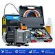 4cfm Air Conditioner Vacuum Pump Tool Kit W Gauge Set Leak Detector & Carry Tote