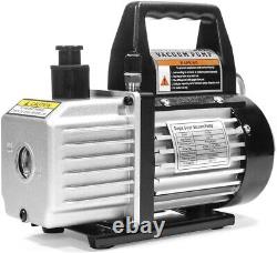 4CFM Air Vacuum Pump HVAC A/C Refrigeration Kit Manifold Gauge + Leak Detector
