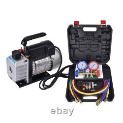 4CFM Air Vacuum Pump kit OR A/C Manifold Gauge for R134A R502 R22