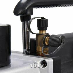 5 CFM Dual Stage Vacuum Pump Rotary Vane 1/2HP Deep HVAC AC Air Tool Black