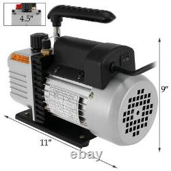 5 CFM Vacuum Pump Rotary Vane 1 Stage 1/3HP HVAC AC Refrigerant Air Conditioning