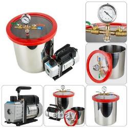 5 Gallon Vacuum Degassing Chamber Kit with Powerful Pump Remove Air Bubbles