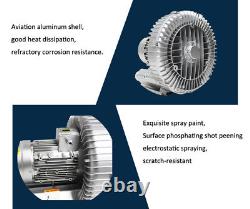 550W Air Vacuum Pump Vortex Fan High Pressure 20Kpa 220V 1 Phase Dry Air Blower