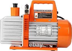 5CFM 1/2HP 2stage Rotary Vane Vacuum Pump Air Conditioner Refrigerant HVAC withOil