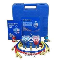 5CFM 1/3hp Air Vacuum Pump HVAC Refrigeration AC Manifold Gauge Set R134a Kit