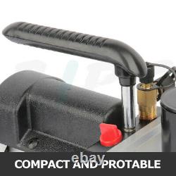 5CFM Single Stage Vacuum Pump 1/2HP Rotary Vane Deep HVAC Air Conditioning