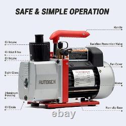 5CFM Vacuum Pump, 1/2HP 38 Micron 110V Air Vacuum Pump for R12 R22 R134a R410