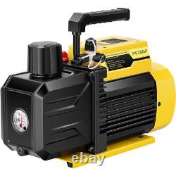 7.2CFM 2 Stage Vacuum Pump 3/4HP Rotary HVAC Refrigeration Air Conditioning AC