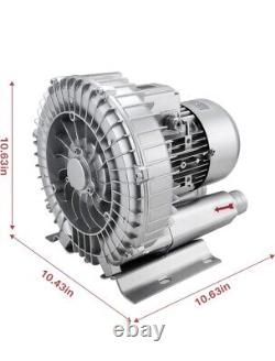 750W Industrial High Pressure Vortex Vacuum Pump 380V 3PH Dry Air Blower