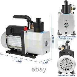 7CFM 1/2HP Single Stage Vacuum Pump Rotary Vane Deep HVAC AC Air Tool Degassing