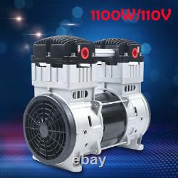 7CFM Oilless Vacuum Pump 1100W Industrial Air Compressor Oil Free Piston Pump US