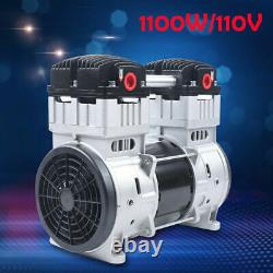 7CFM Oilless Vacuum Pump Industrial Air Compressor Oil Free Piston Pump 1100W