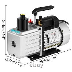 8CFM Vacuum Pump 2 Stage Air HVAC 110V 60Hz R134a R410a Refrigerant Tool 500 ML