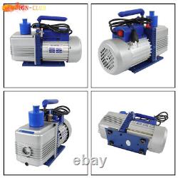 9.6 CFM 1HP Standard Stage Rotary Vane HVAC Vacuum Pump Single With Oil Bottle