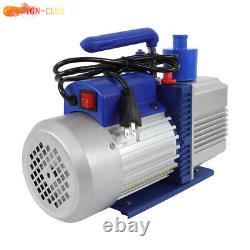 9.6 CFM 1HP Standard Stage Rotary Vane HVAC Vacuum Pump Single With Oil Bottle