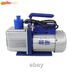 9.6 CFM 1HP Standard Stage Rotary Vane HVAC Vacuum Pump Single With Oil Bottle