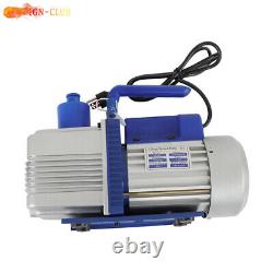 9.6 CFM 1HP Standard Stage Rotary Vane HVAC Vacuum Pump Single With Oil Bottle