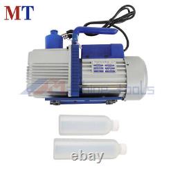 9.6CFM 1 HP Single Stage Rotary Vane HVAC Air Vacuum Pump With Oil Bottle