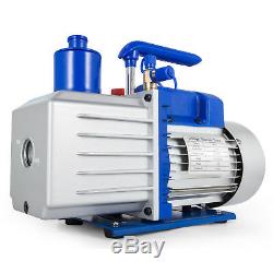 9CFM 2 Stages Vacuum Pump 1HP Air Conditioning 3x10-1Pa 25 microns Oil capacity