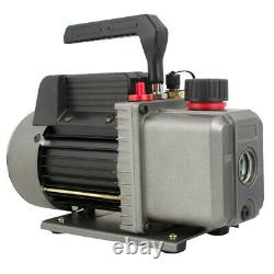 AC Manifold Gauge Set R134A With 3,5 CFM 1/4HP Single Stage Air Vacuum Pump USA