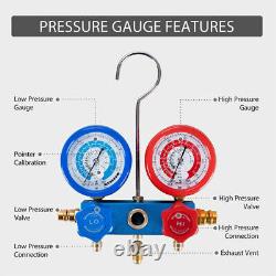 AC Manifold Gauge Set with 4CFM 1/3HP Rotary Vane Air Vacuum Pump ETL Certified