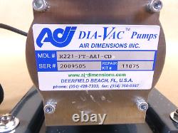 AIR DIMENSIONS Dia-Vac 1/8Hp 115VAC Double Diaphragm Vacuum Pump R221-FT-AA1-CD