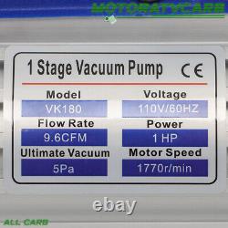 ALL-CARB 110V 9.6 CFM 1 HP Dual-Stage Rotary Vane HVAC Air Vacuum Pump