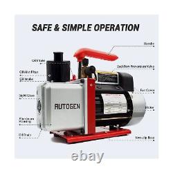 AUTOGEN Single-Stage Rotary Vane Vacuum Pump 4CFM 5 Pa 1/3HP for Air Conditio