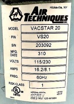 Air Techniques VacStar 20 Vacuum Pump VS20 1HP