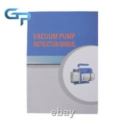 Air Vacuum Pump 4CFM HVAC 1/3HP 110V 60Hz & A/C Refrigeration Kit Manifold Gauge