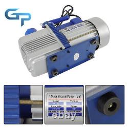 Air Vacuum Pump Single Stage Rotary Vane HVAC 9.6CFM 1HP With Two Oil Bottles